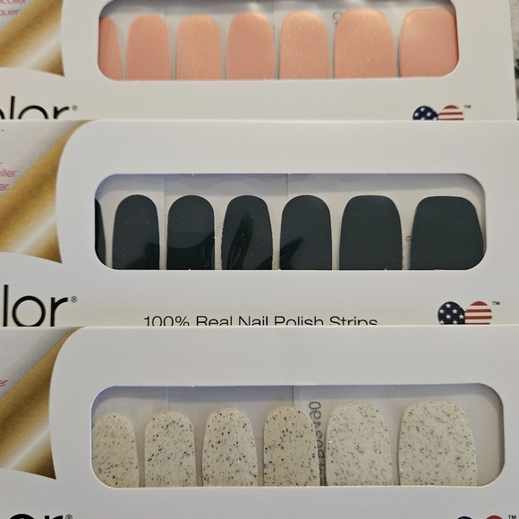 Color Street Nail Polish Strips 3 Retired Sets-Pink, Teal, Glitter Overlay - Picture 2 of 6